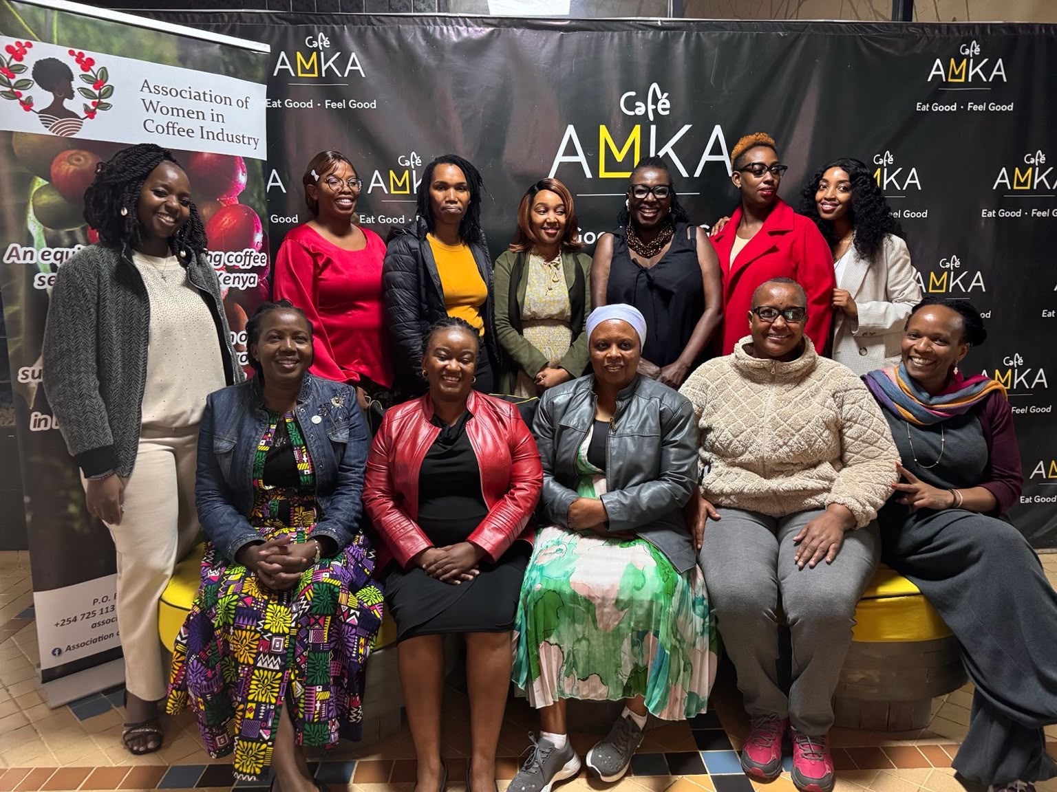 Members of the Association of Women in Coffee Industry (Kenya) at a networking event