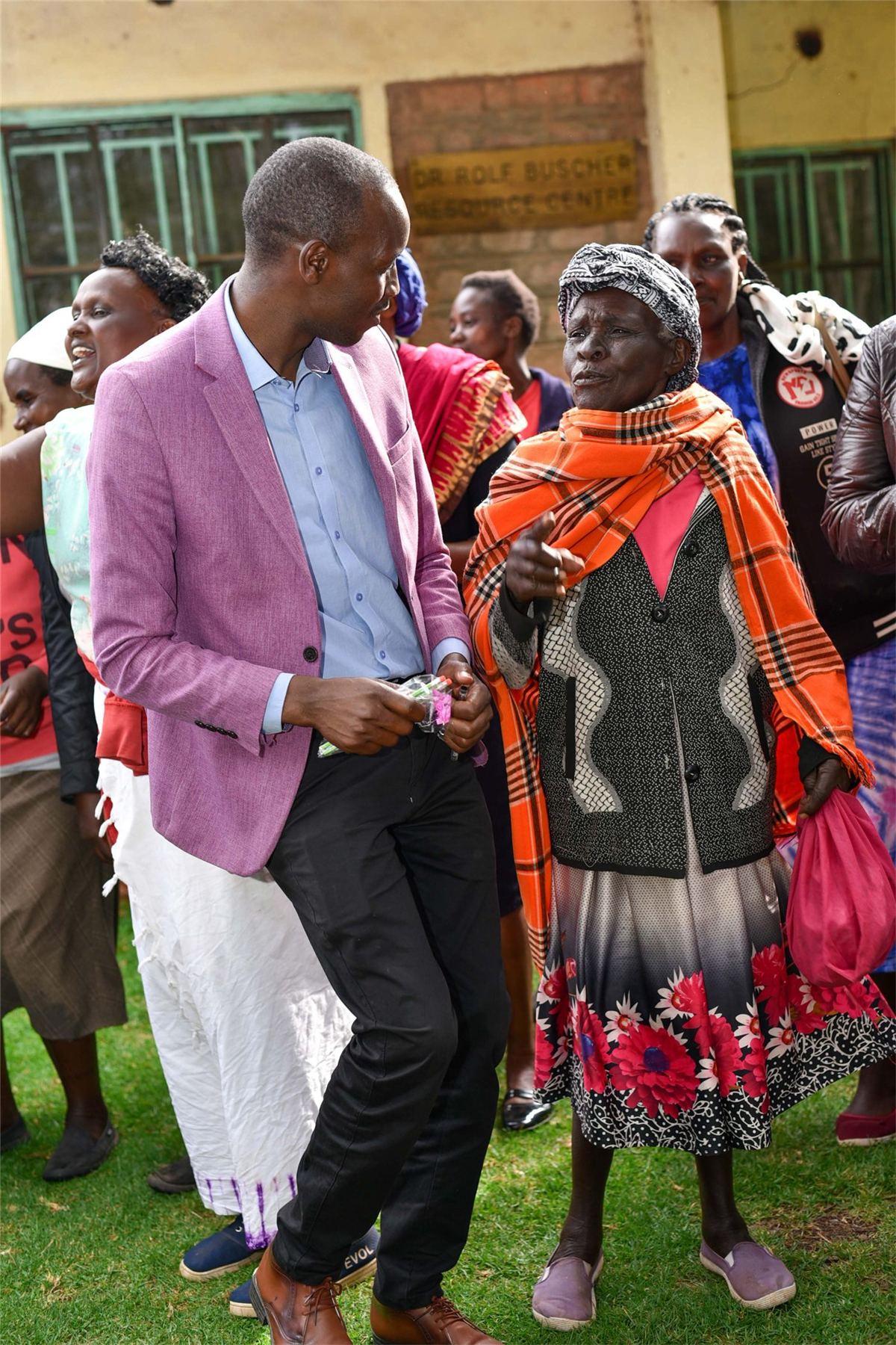 A handshake between community members